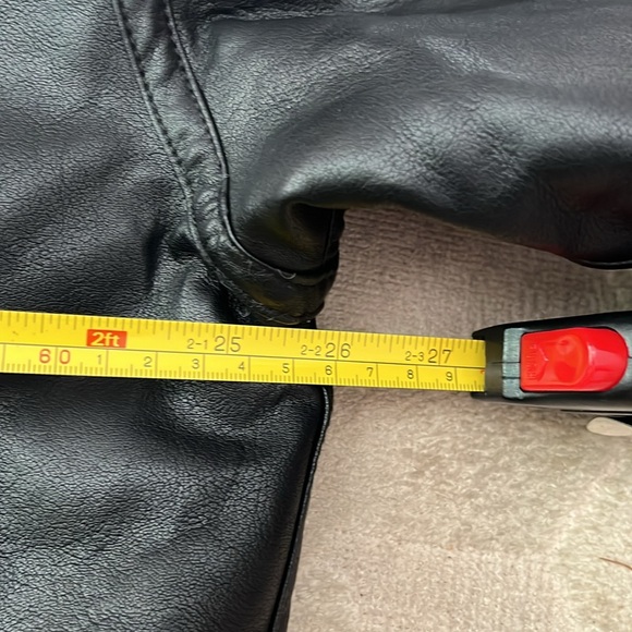 NWT. House of CB Black Shearling Vegan Leather Aviator Jacket Size Large - Picture 13 of 14